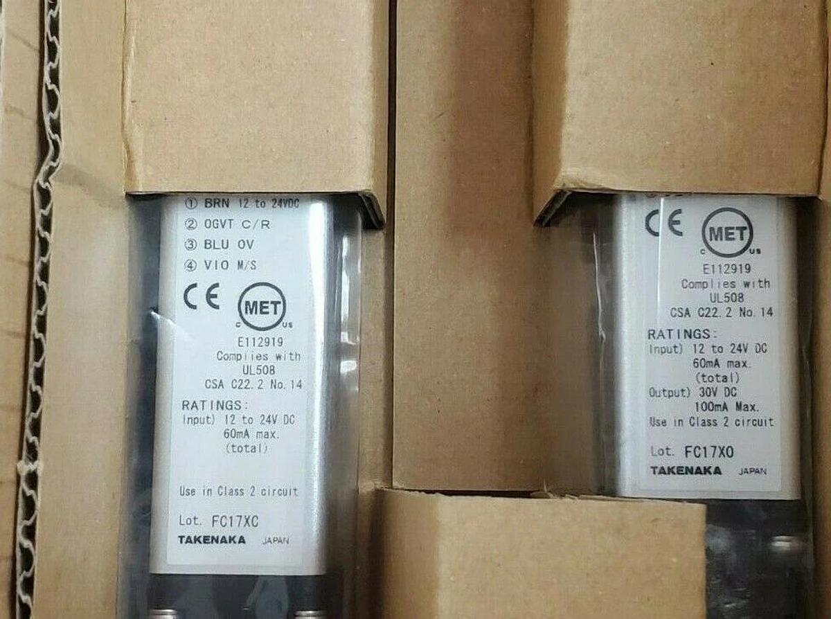 Used NIB TAKENAKA LTD TAKEX SS40-T8 LIGHT CURTAIN SET SS40T8, SS40-TL8, SS40-TR8