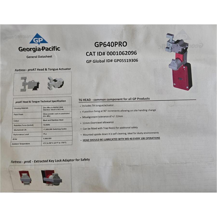 Used FORTRESS INTERLOCKS GP640PRO / ITM-00044653 amGardpro SWITCH 0001062096 NSNP