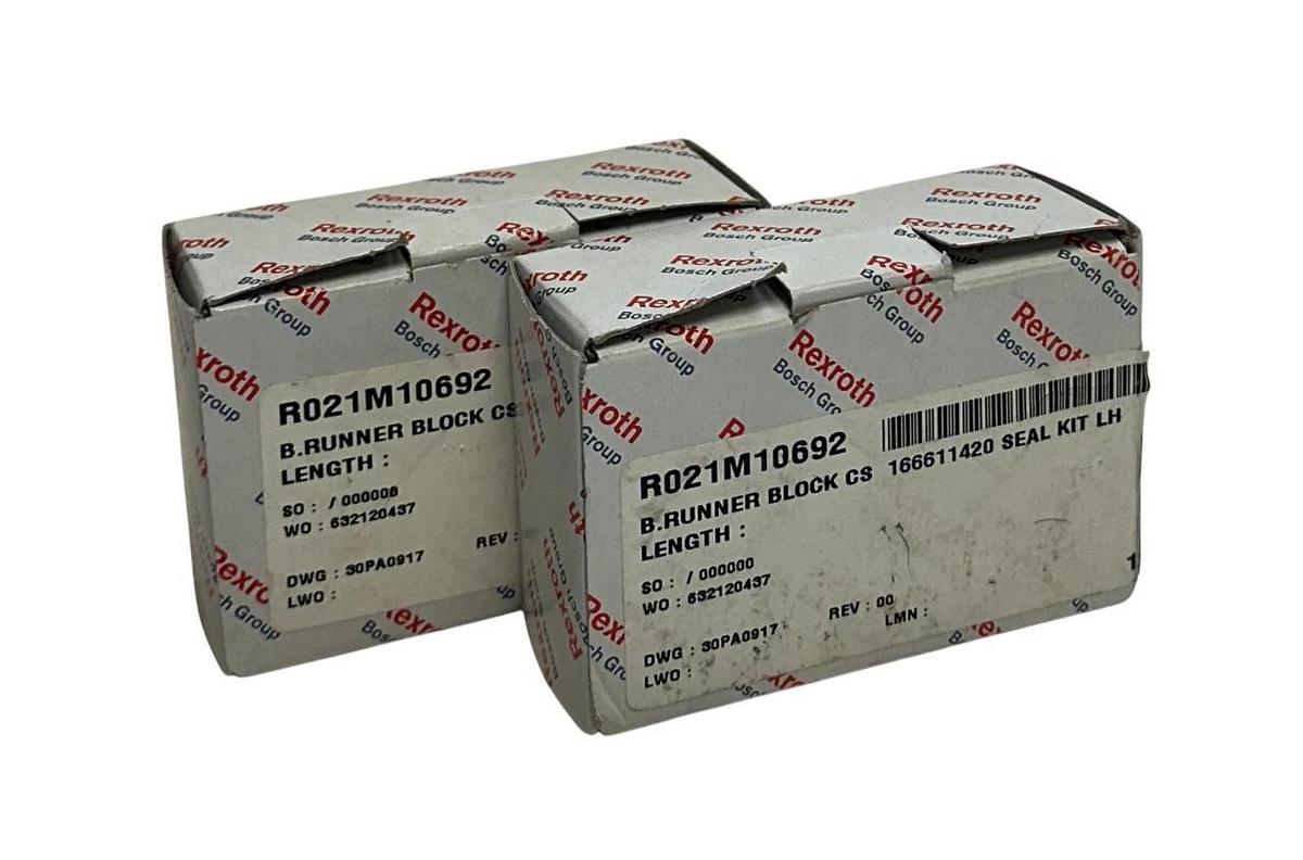 2 REXROTH R021M10692 / R166611420 BALL RUNNER BLOCKS CARBON STEEL NSMP