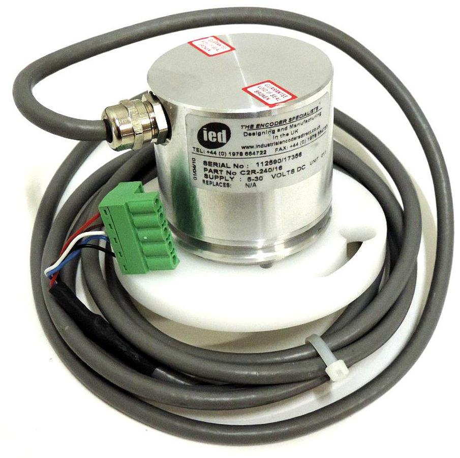 Used IED ENCODER C2R-240/16, SUPPLY: 5-30 VDC W/ MOUNTING FLANGE