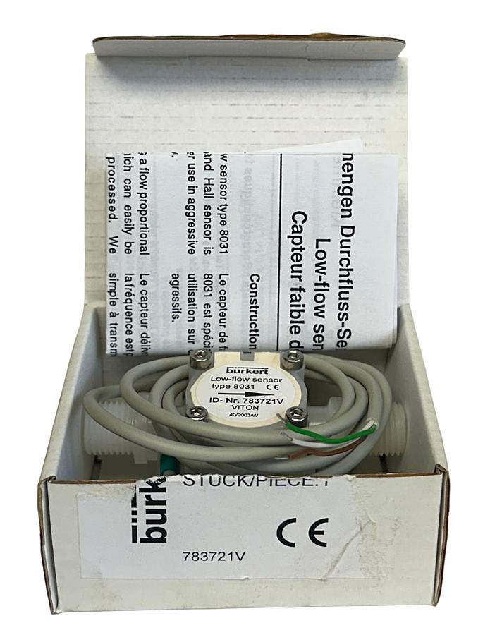 Used BURKERT 8031-GS82-THAA-P7-E-F1-U-BDG-DC-Z / 783721V TYPE 8031 FLOW SENSOR NSMP