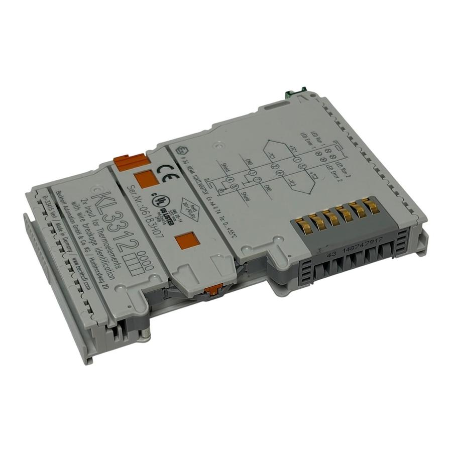 Used Beckhoff KL3312 2 Channel Thermocouple Input Module 2x Input New Surplus
