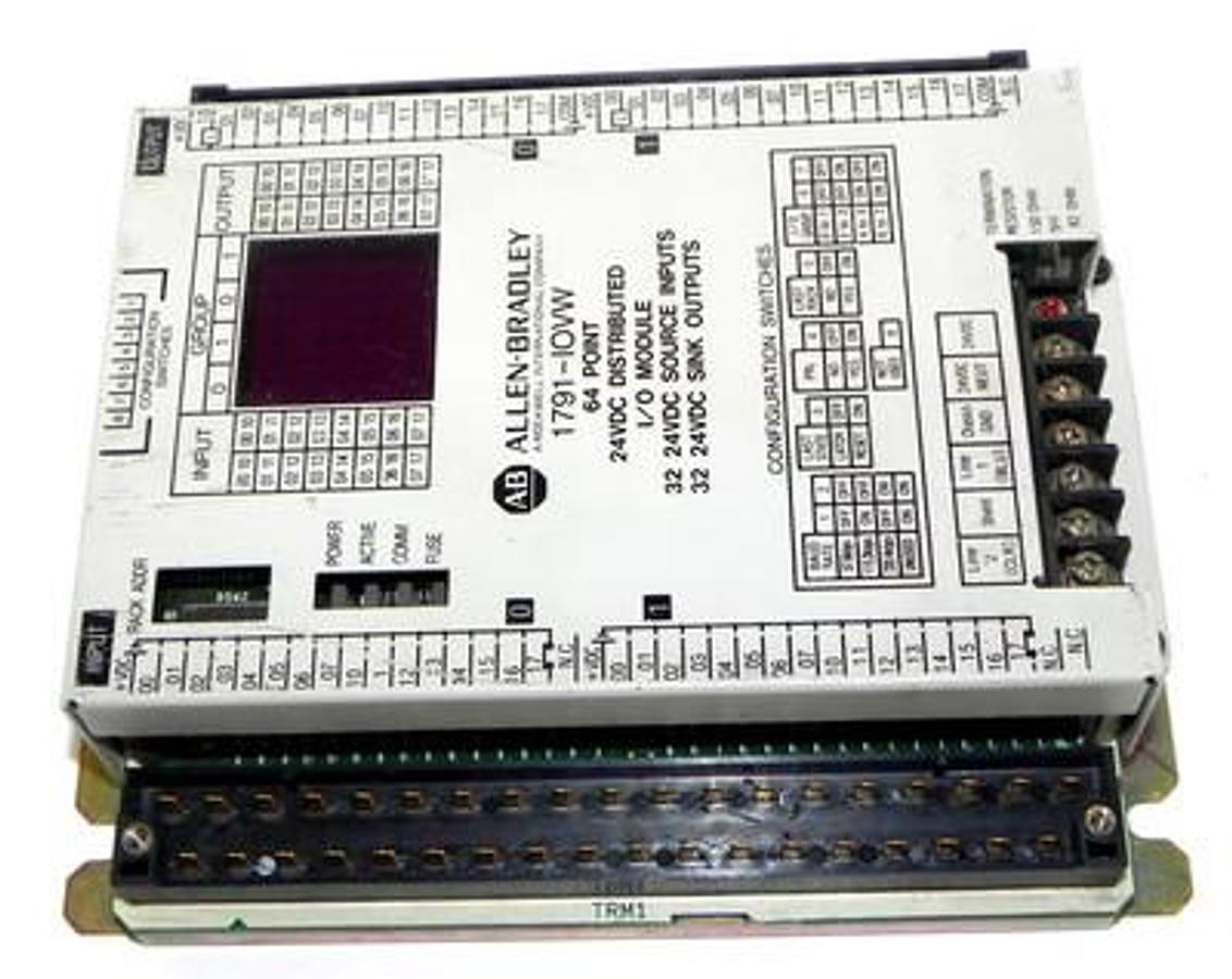 Used ALLEN BRADLEY 1791-IOVW I/O MODULE 64 POINT 24VDC DISTRIBUTED 1791IOVW SER. A