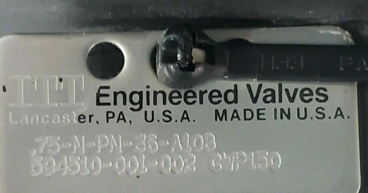Used ITT .75-N-PN-36-A108 ADVANTAGE ACTUATOR 3/4" 90PSI W/ 1786 3/8" DIAPHRAGM VALVE