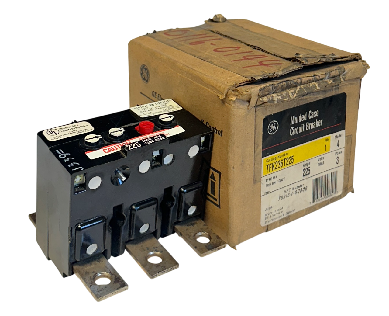 Used GENERAL ELECTRIC TFK236T225 TYPE TFK TRIP UNIT FOR CIRCUIT BREAKER 225A 3P NSMP