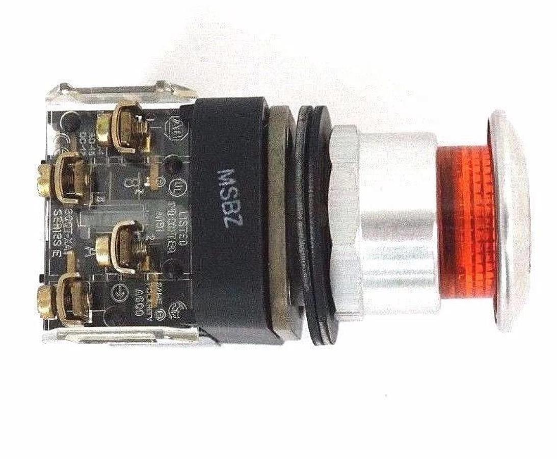 Used ALLEN BRADLEY 800T-PAL16A PUSHBUTTON 800TPAL16A SER. T 120V, 800T-XA1 SER. E
