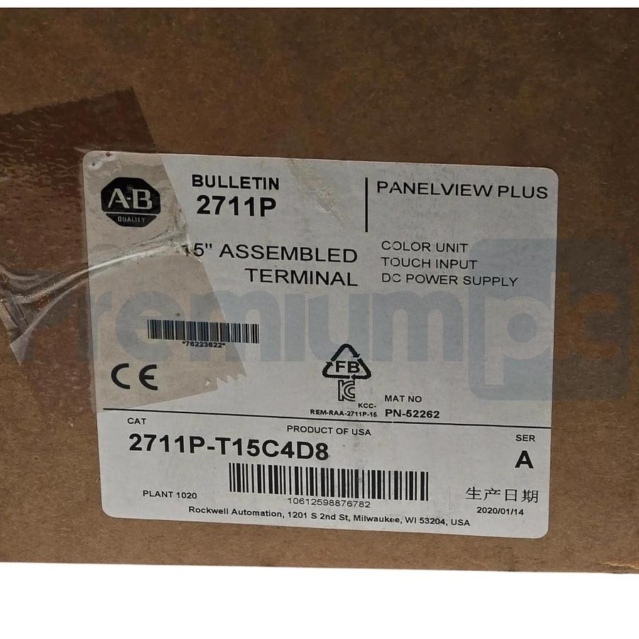 Open Pre-Owned Allen Bradley 2711P-T15C4D8 /A PanelView Plus 6 1500 Terminal 15"