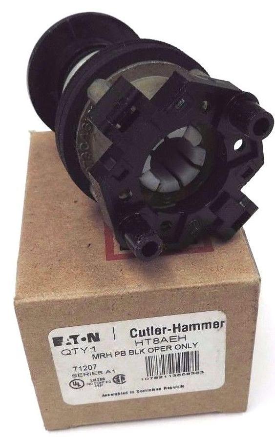 NIB CUTLER-HAMMER HT8AEH MUSHROOM PUSHBUTTON BLACK SER. A1 W/ HT8GR1
