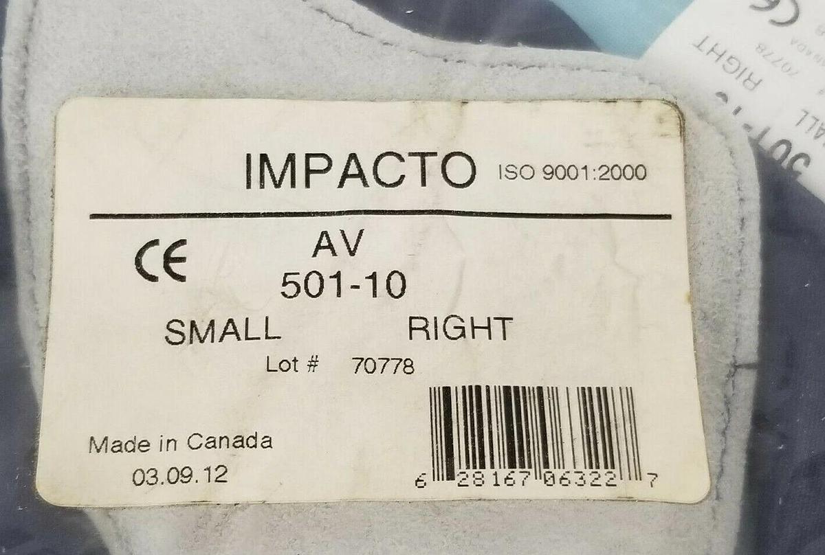 Used NEW IMPACTO AV 501-10 LEFT & AV 501-10 RIGHT ANTI-IMPACT GLOVE SET SMALL