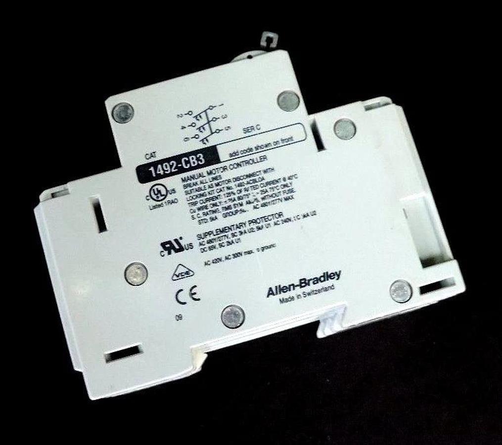 Used ALLEN BRADLEY 1492-CB-3-G060 SER. C MINIATURE CIRCUIT BREAKER 6A 3HP
