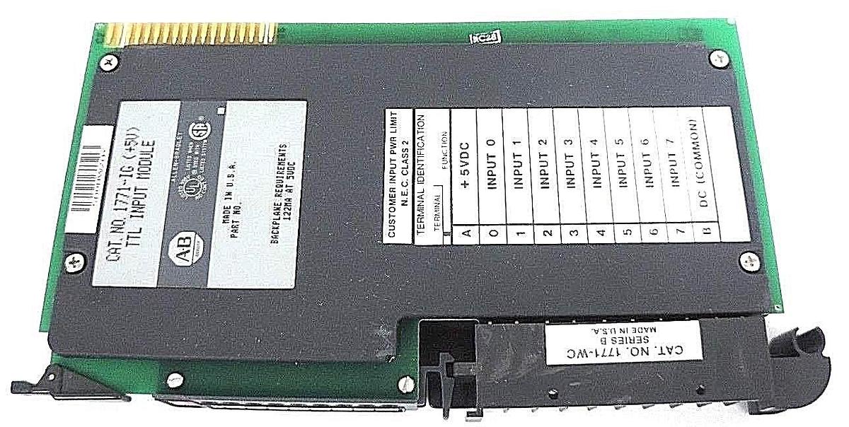 Used ALLEN BRADLEY 1771-IG (+5V) TTL INPUT MODULE 1771IG W/ 1771-WC SER. B WIRING ARM