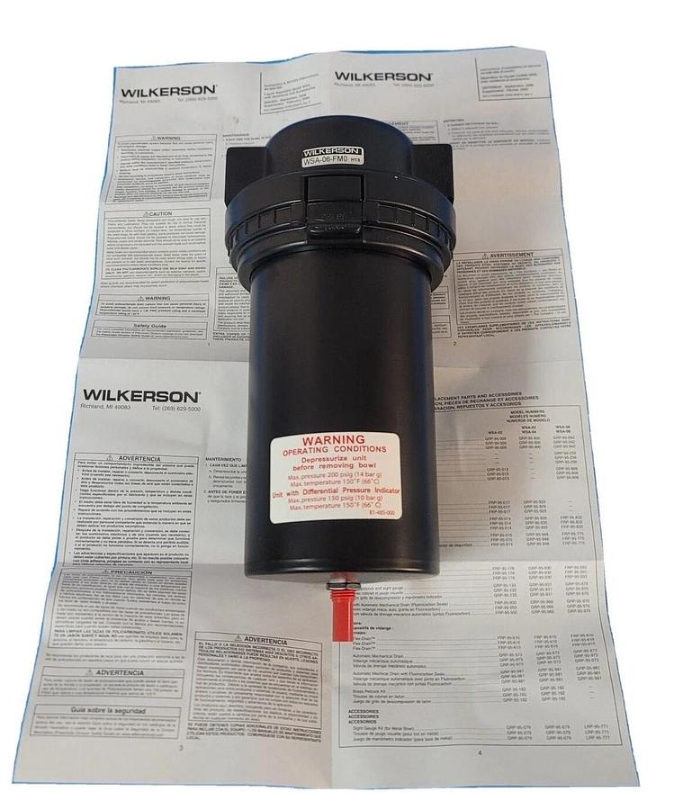 Used NIB WILKERSON WSA-06-FM0 LIQUID SEPARATOR WSA06FM0