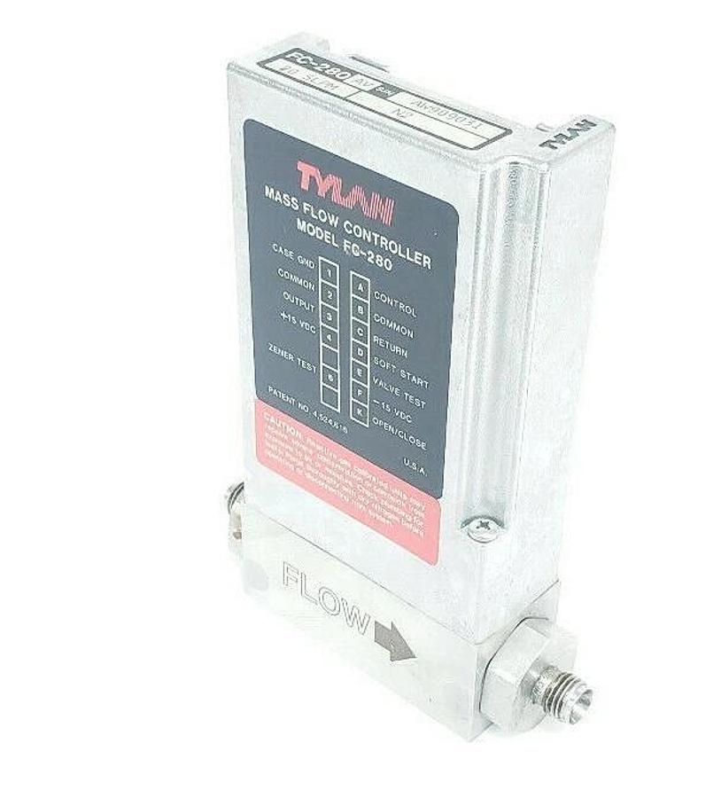 Used TYLAN FC-280AV MASS FLOW CONTROLLER MODEL FC-280, FC-280-AV 20 SLPM N2