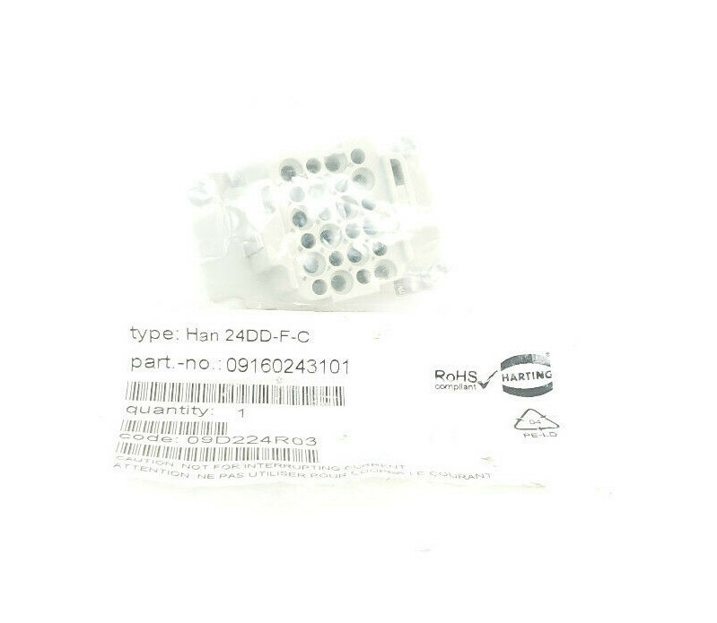 NEW HARTING HAN 24DD-F-C 24 PIN CONNECTOR 09160243101 HAN24DDFC