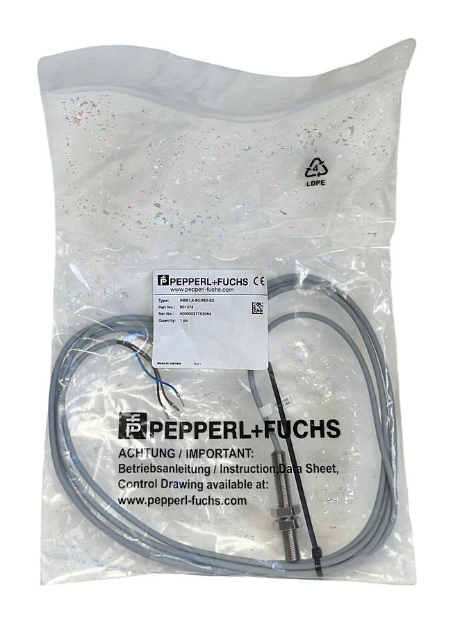 Used PEPPERL+FUCHS NBB1,5-8GM50-E2 / 801374 INDUCTIVE PROXIMITY SENSOR 10-30VDC NSMP