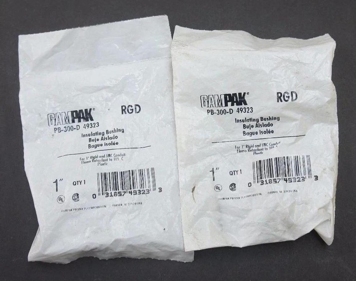 Used LOT OF 2 NEW GAMPAK RGD PB-300-D INSULATING BUSHINGS 1" 49323