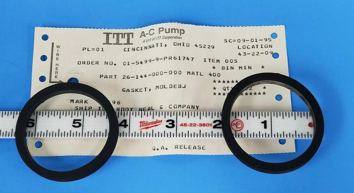 LOT OF 2 NEW ITT 26-144-000-000 GASKETS