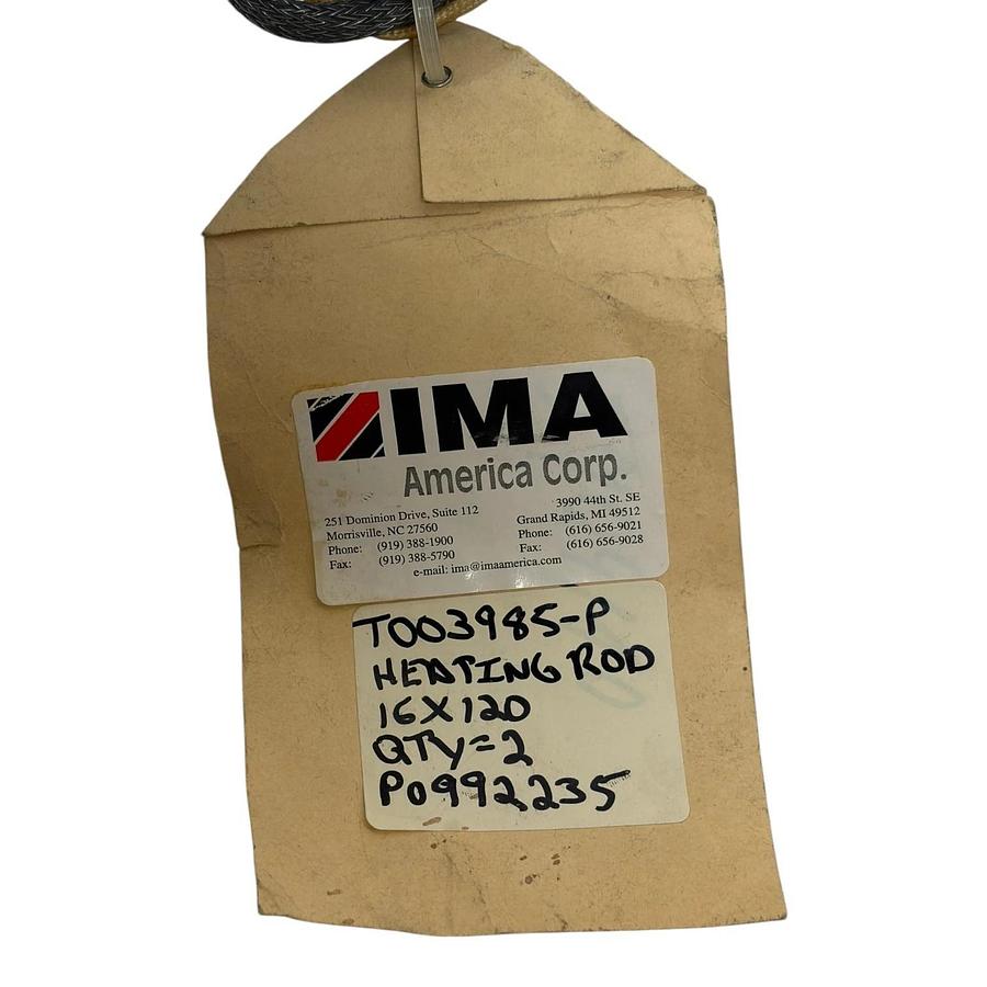 IMA America T003985-P Heating Rod 16x120 New Surplus Hot Rod Element Lot of 2