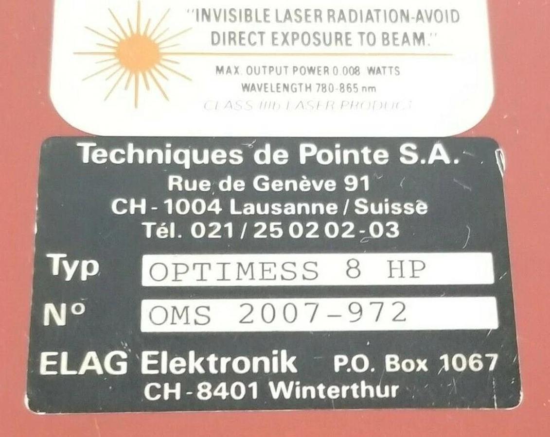 Used ELAG ELEKTRONIK OPTIMESS 8 HP LASER HEAD OPTIMESS-8-HP, OMTPIMESS 8 HP