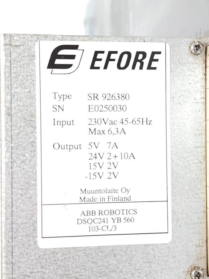 Used ABB ROBOTICS SR-926380 / SR926380 EFORCE POWER SUPPLY DSQC241 230V 45/65Hz 6.3A
