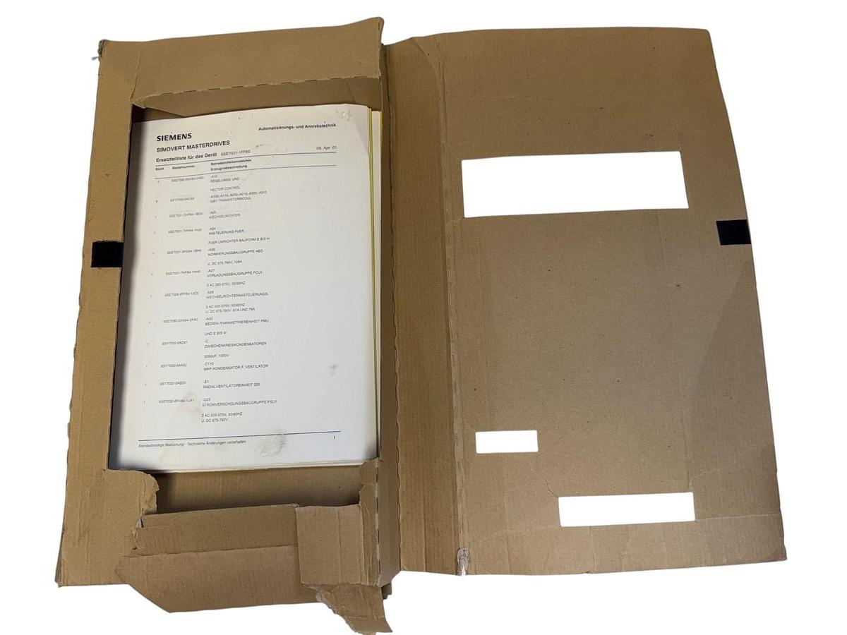 Used NEW SIEMENS 6SE7087-6JK60 SIMOVERT MASTERDRIVES VECTOR CONTROL INSTRUCTIONS & CD