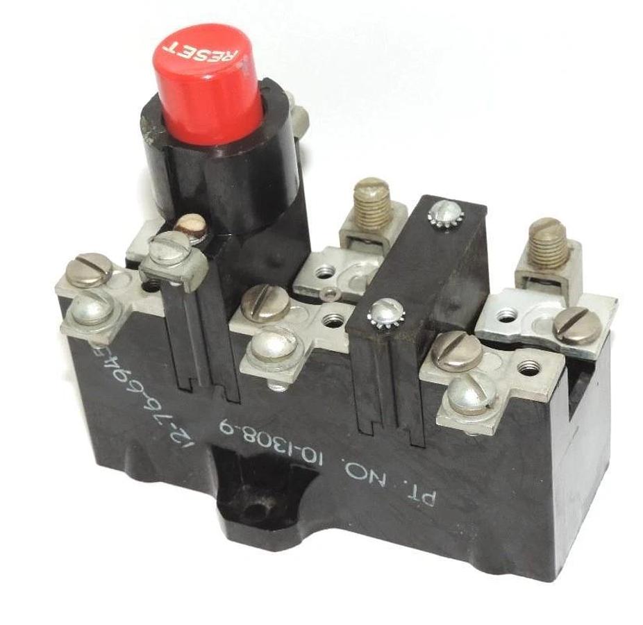 Used EATON CUTLER-HAMMER 10-1308-9 OVERLOAD RELAY PUSHBUTTON MANUAL RESET 1013089
