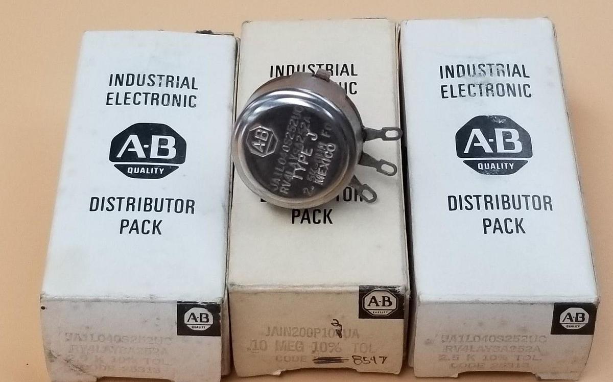 LOT OF 3 NIB ALLEN BRADLEY JA1L040S252UC POTENTIOMETERS 2.5KOHM 10% TYPE: J