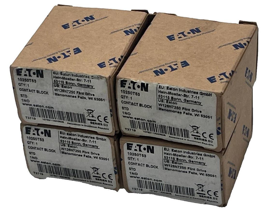 Used 4 EATON 10250T53 STD CONTACT BLOCKS HEAVY-DUTY 2NC SERIES D2 600VAC NSMP