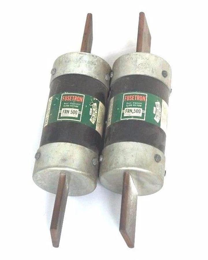 Used LOT OF 2 COOPER BUSSMANN FUSETRON FRN-500 DUAL ELEMENT CLASS K9 FUSES 250V FRN50