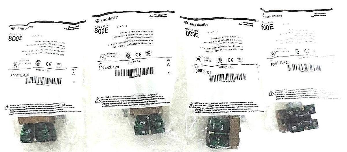 Used LOT OF 4 NEW ALLEN BRADLEY 800E-2LX20 CONTACT CARTRIDGES W/ LATCH SER. A