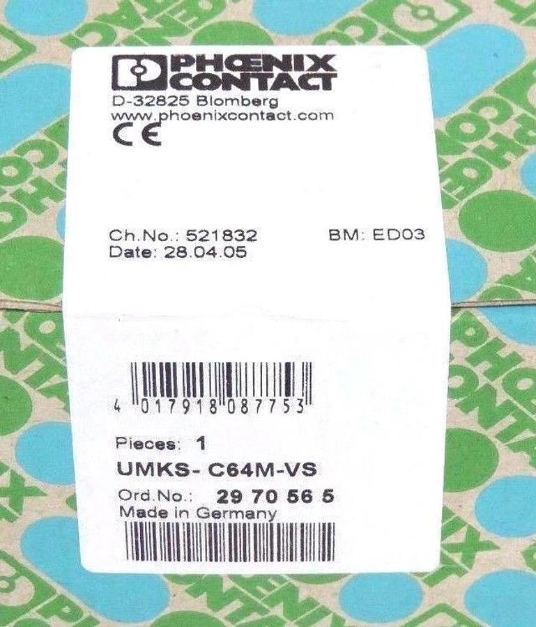 Used NEW SEALED PHOENIX CONTACT UMKS-C64M-VS TERMINAL BLOCK MODULE 2970565