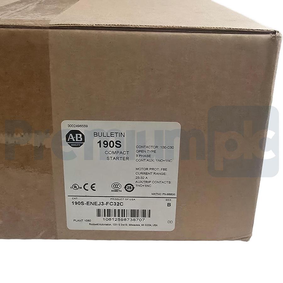 Used Allen-Bradley 190S-ENEJ3-FC32C /B 190S Compact Starter 23-32A 24V DC Coil NSFS