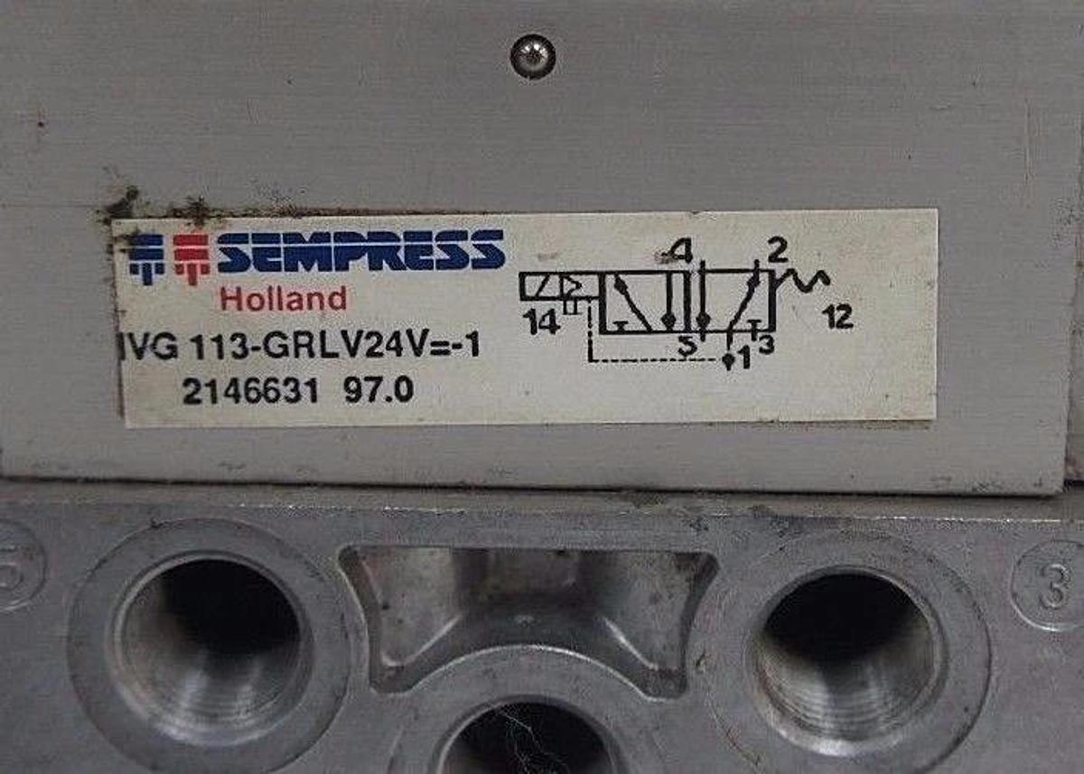 Used SEMPRESS IVG 113-GRLV24V PNEUMATIC PILOT VALVE 24V, 2146631 IVG113GRLV