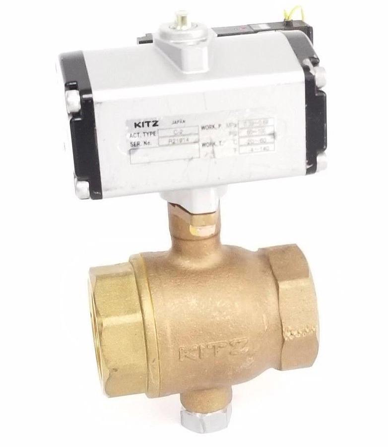 Used KITZ ACT. TYPE: C-2 FLOW CONTROL VALVE 1 1/2 IN. W/ A110-4E1-71W-KITZ SOLENOID