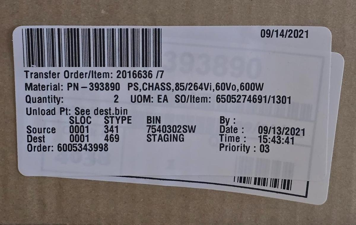 Used Allen Bradley Cosel 393890-R PowerFlex 7000 AC/DC 600W PSU PBA600F-60-XRWAD NSMP