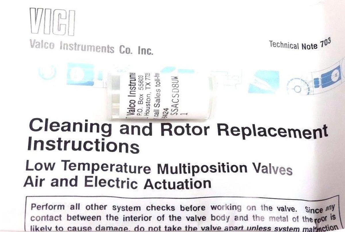 Used NEW VICI VALCO SSACSD8UW ROTOR REPLACEMENT KIT