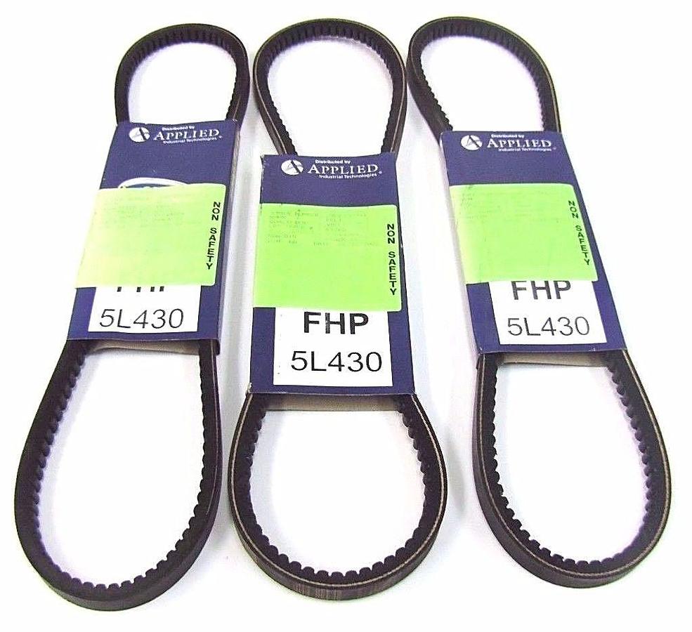 Used LOT OF 3 NEW GOODYEAR 5L430 V-BELTS TRUFLEX 43INCH OD 3/8IN DEPTH