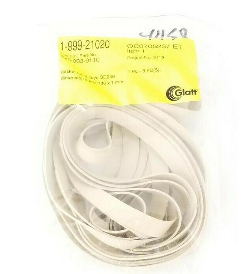 Used LOT OF 8 NEW GLATT 1-999-21020 GASKETS 200/180 X 1 MM, OC0705237 ET