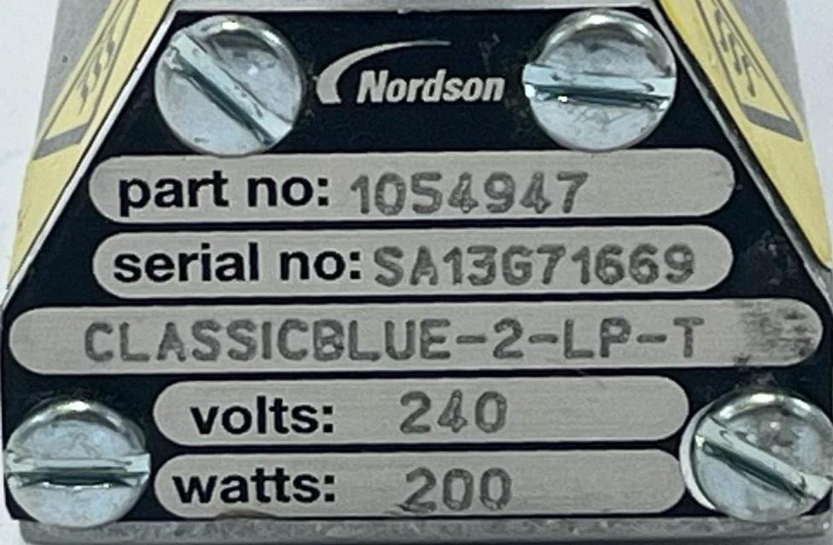 NORDSON 1054947A Hot Melt Glue Gun Assy 240VAC 200W H-200 Series w/o Gun Modules