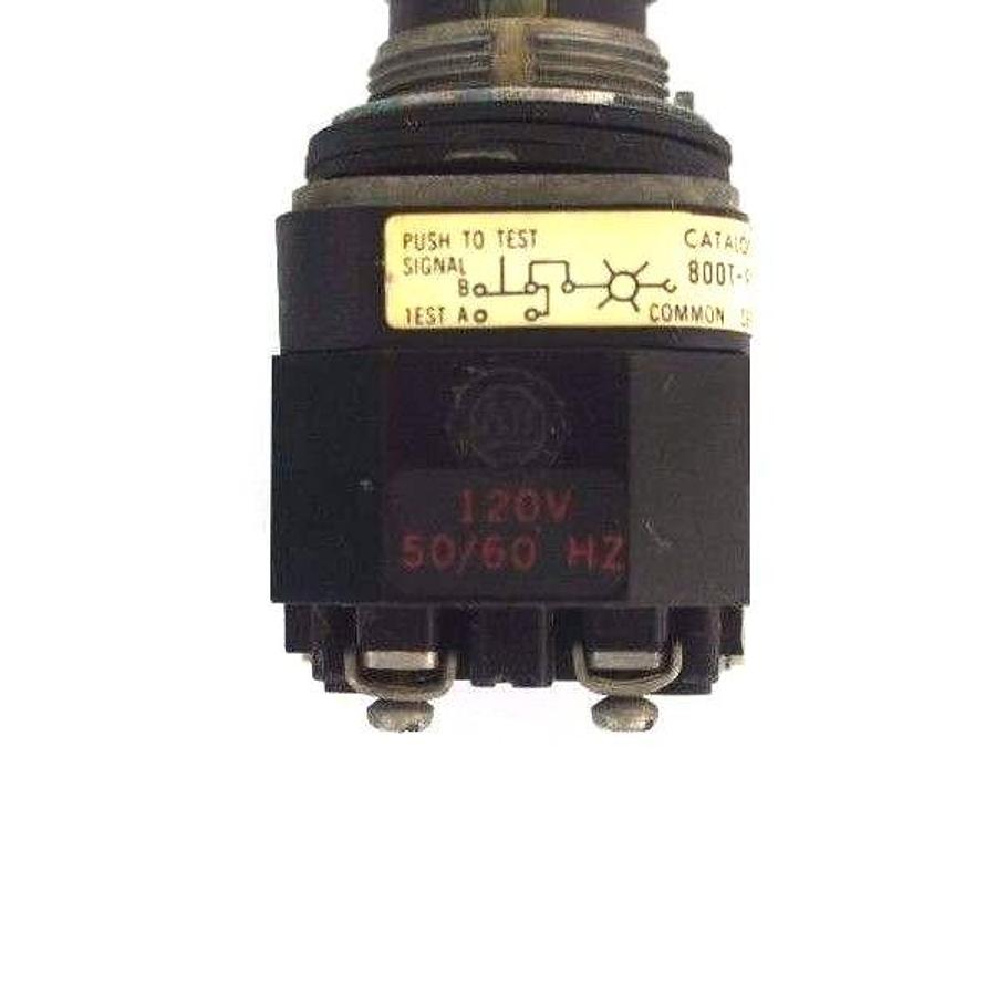 Used ALLEN BRADLEY 800T-PT16 PUSHBUTTON GREEN SER. N, 800TPT16 W/ 120V, 50/60HZ COIL