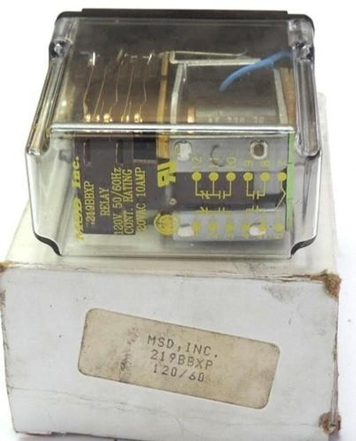 NIB MSD INC. 219BBXP RELAY 120V, 50/60Hz