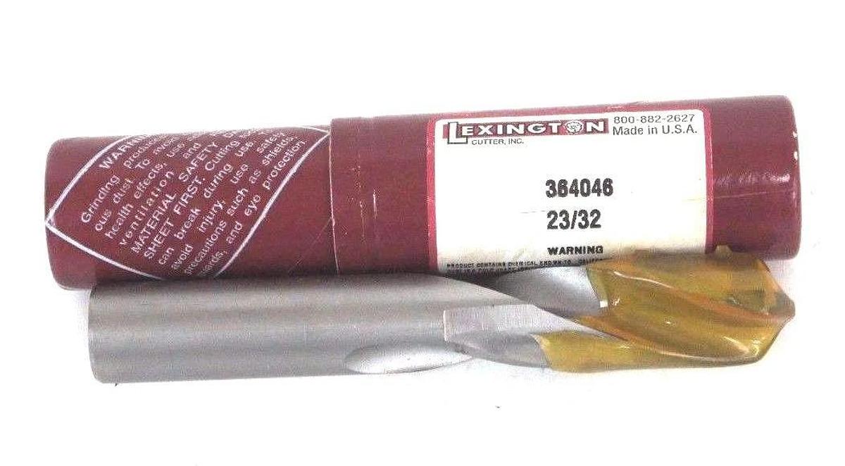 NEW LEXINGTON CUTTER 364046 23/32" CARBIDE TIPPED STUB LENGTH TWIST DRILL