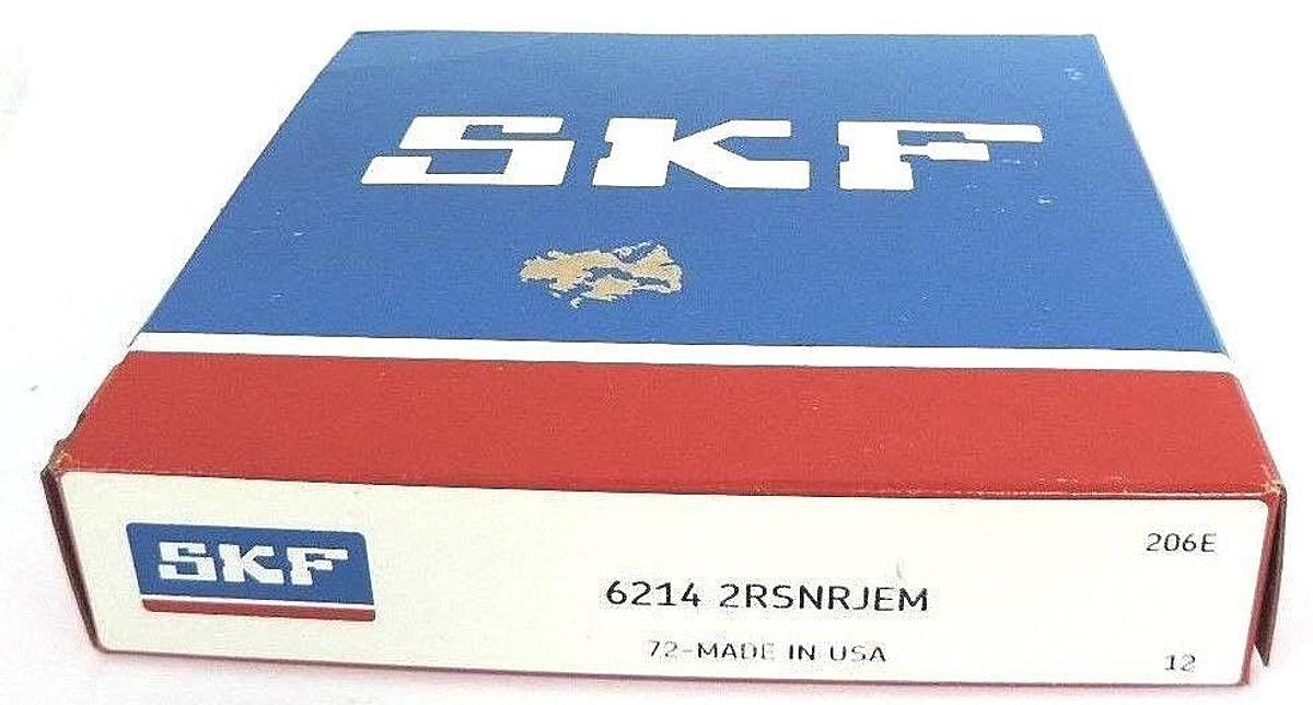 NIB SKF 62142RSNRJEM BALL BEARING SINGLE ROW W/SNAP RING 6214-2RSNRJEM