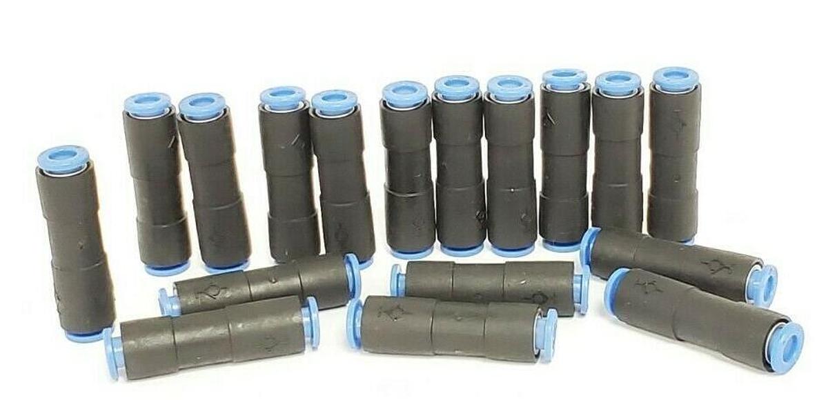 Used LOT OF 17 NEW SMC SPORE 6 STRAIGHT UNION FITTINGS, 6MM-6MM