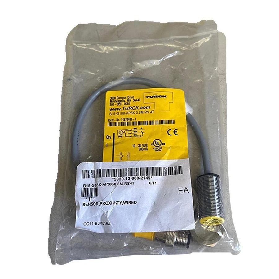 Used NEW TURCK BI 5-G18K-AP6X-0.3M-RS 4T / BI5G18KAP6X03MRS4T PROX SENSOR T4670481-1