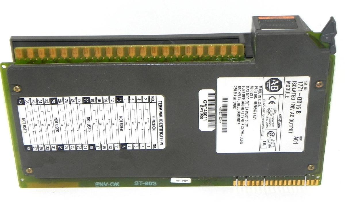 Used ALLEN BRADLEY 1771-OD16 ISOLATED 120V AC OUTPUT MODULE 1771-0D16/B REV. A01