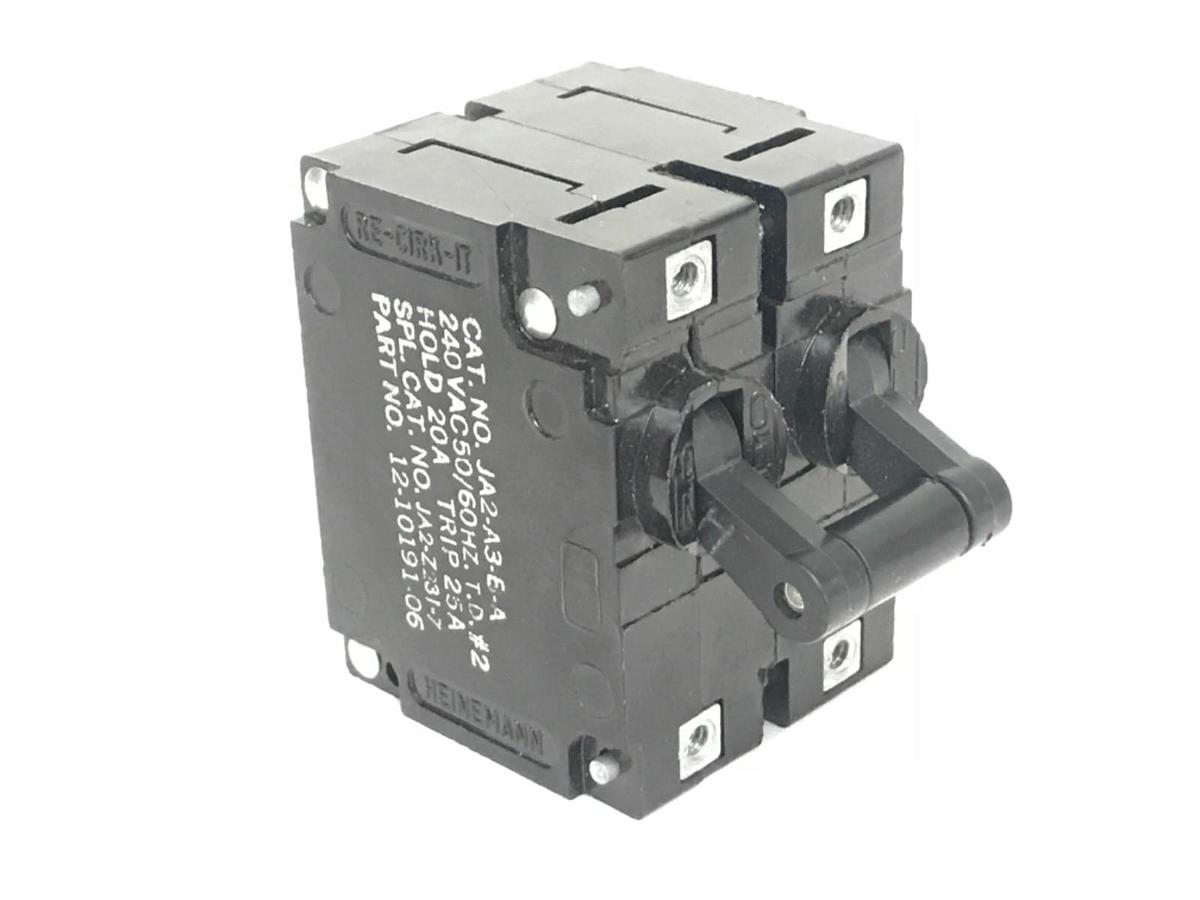 Used HEINEMANN JA2-A3-B-A CIRUIT BREKAER 240VAC, JA2-Z231-7, 12-10191-06, JA2A3BA
