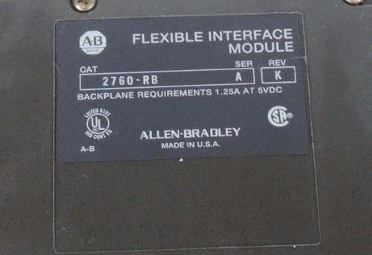 Used ALLEN BRADLEY 2760-RB FLEXIBLE INTERFACE MODULE SER A REV K 2760RB