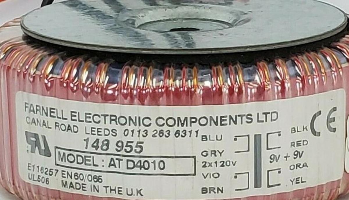 Used FARNELL EECTRONIC COMPONENTS LTD AT D4010 TRANSFORMER