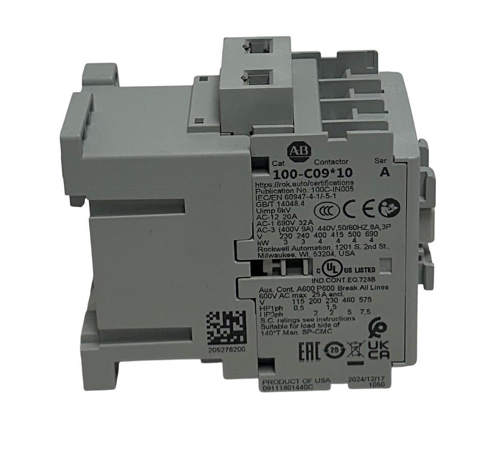 Used ALLEN BRADLEY 100-C09KJ10 /A BULLETIN 100 IEC CONTACTOR 24VAC 3-POLE OEM NSMP